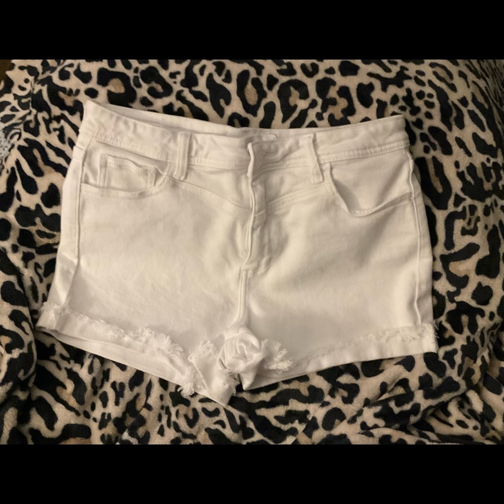 White Denim Shorts Lg